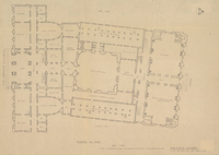 Biblioteca Nacional [material cartográfico]: plan de uso de los recintos. Planta 1er piso