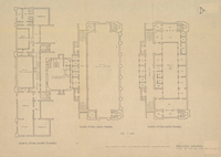 Biblioteca Nacional [material cartográfico]: plan de uso de los recintos. Planta 3° piso (sector Moneda); Planta 4° piso (sector Moneda)