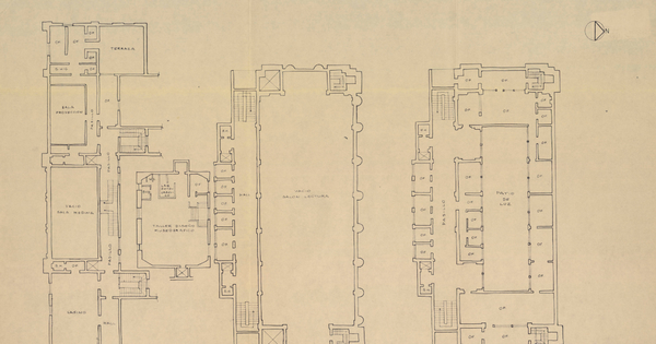 Biblioteca Nacional [material cartográfico]: plan de uso de los recintos. Planta 3° piso (sector Moneda); Planta 4° piso (sector Moneda)
