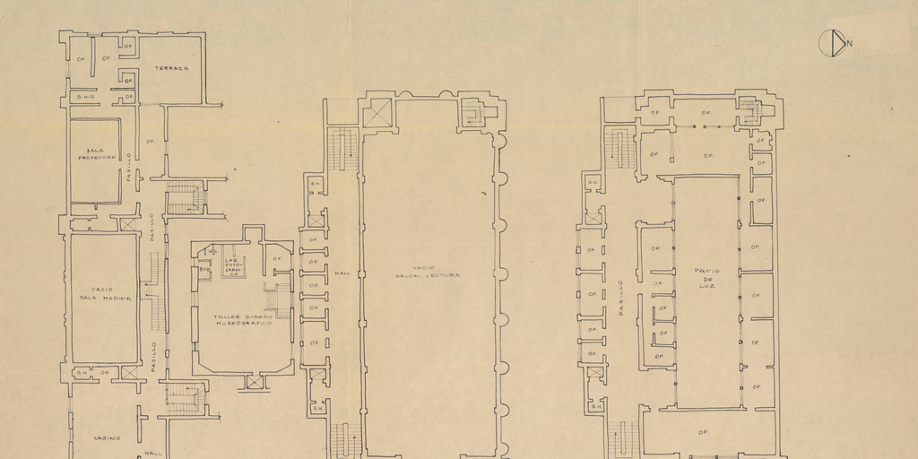 Biblioteca Nacional [material cartográfico]: plan de uso de los recintos. Planta 3° piso (sector Moneda); Planta 4° piso (sector Moneda)