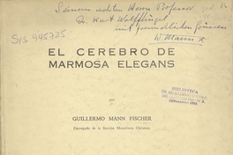 El Cerebro de Marmosa elegans. Santiago de Chile: Imp. "El Esfuerzo", 1944. 38 p.