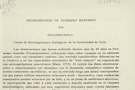 Neurobiología de Desmodus rotundus. [Santiago, Chile]: Centro de Investigaciones Zoológicas de la Universidad de Chile, [19--?]. 1 v. 19 p.