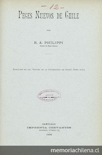 Peces nuevos de Chile. Santiago de Chile: Impr. Cervantes, 1896. 15 p.