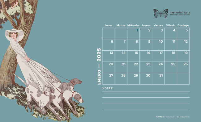 Calendario 2025 para imprimir - enero