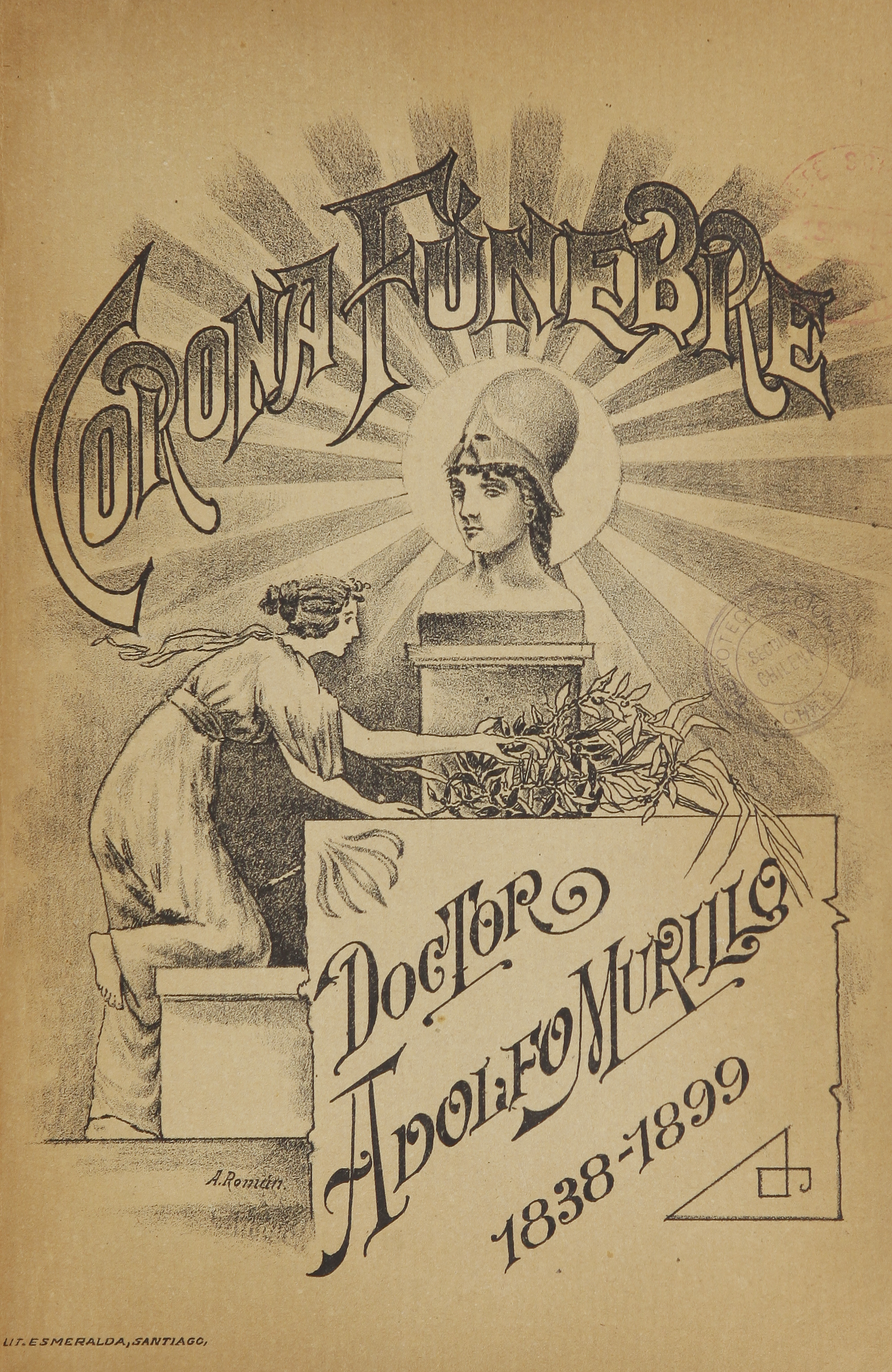 Portada de Corona fúnebre del doctor Adolfo Murillo 1838-1899