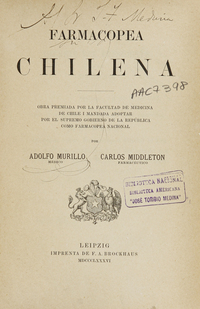 Portada de Farmacopea chilena