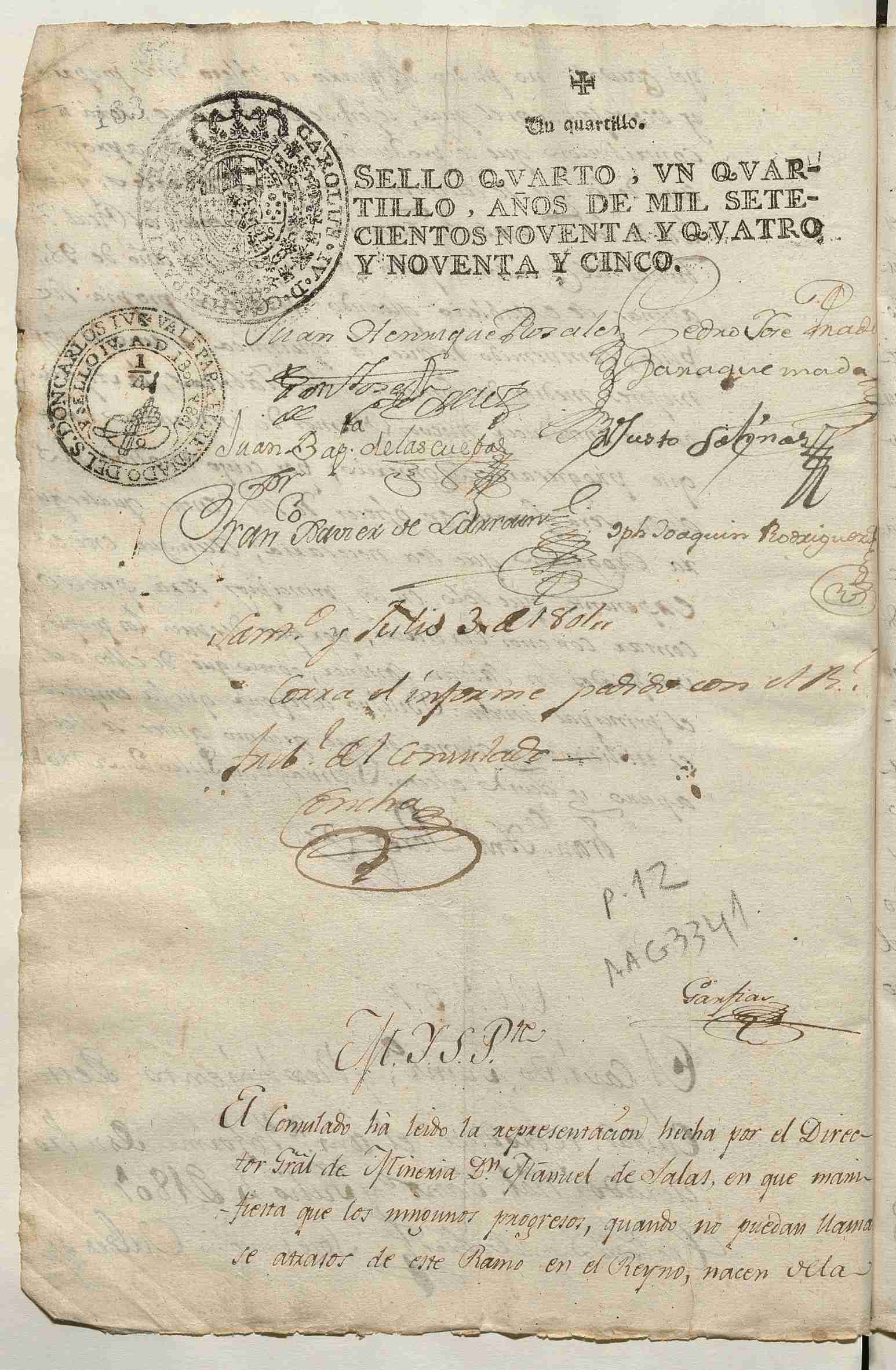 Respuesta a la representación realizada al Consulado por Manuel de Salas sobre el progreso de la minería en Chile Respuesta a la representación realizada al Consulado por Manuel de Salas sobre el progreso de la minería en Chile