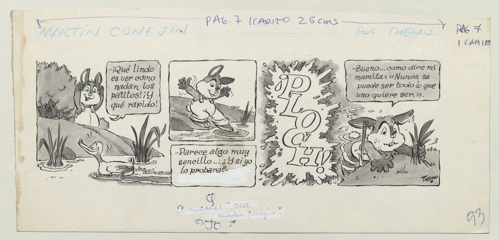 [Historieta Martín conejín] [original de arte] Themo Lobos
