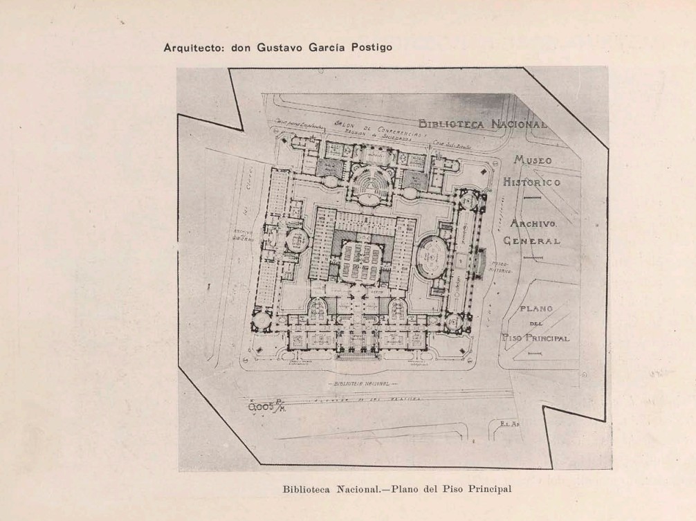 Plano Biblioteca Nacional, del artículo Lamina de artículo "Gustavo García Postigo" Plano Biblioteca Nacional, del artículo Lamina de artículo "Gustavo García Postigo"
