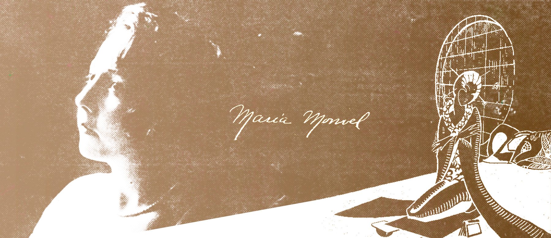 Composición gráfica para el minisitio "María Monvel"