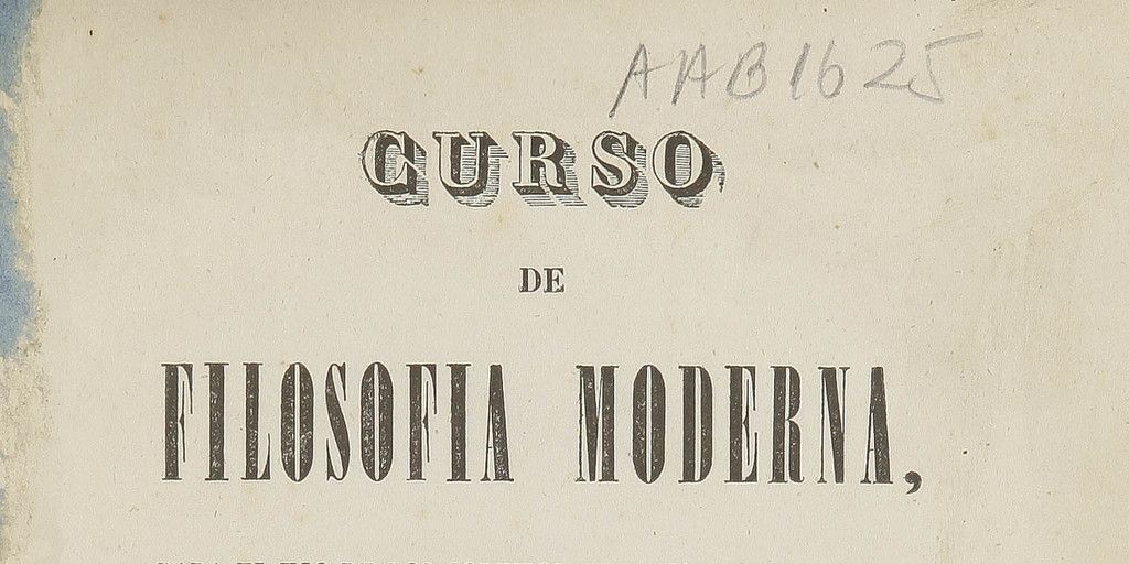 Curso de filosofía moderna