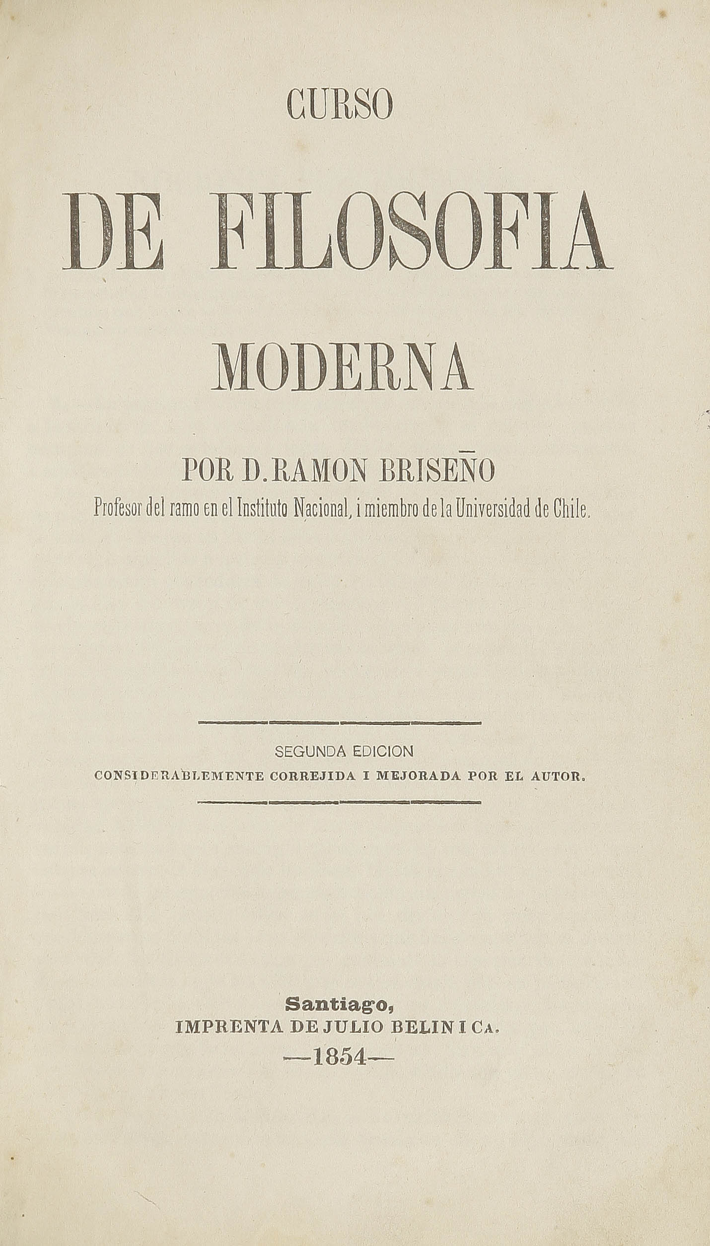 Curso de filosofía moderna