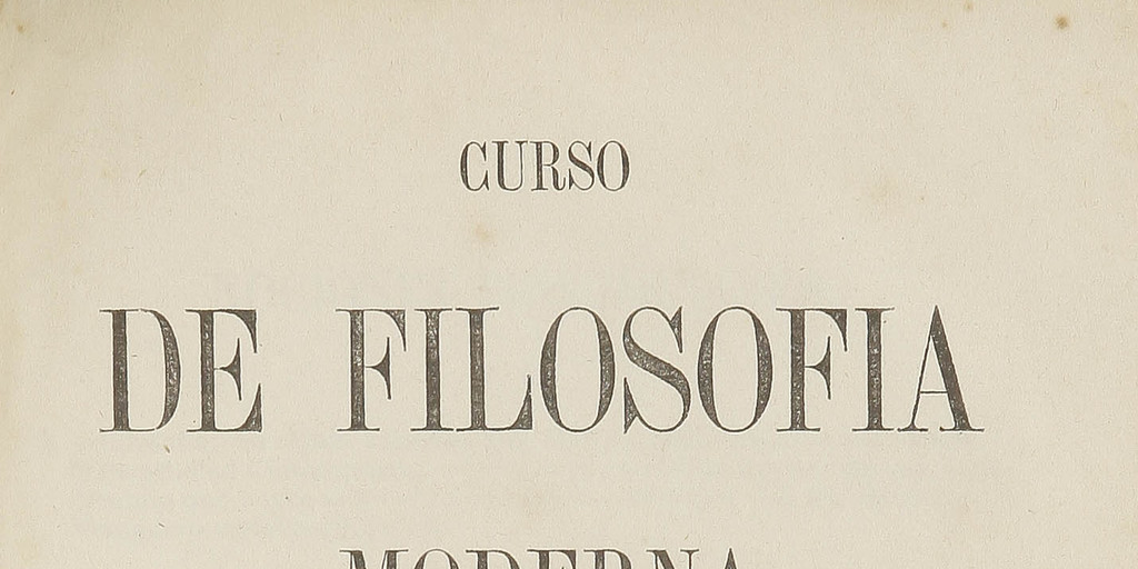 Curso de filosofía moderna
