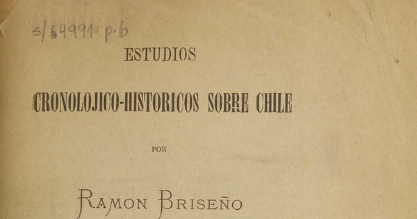 Estudios cronolójico-históricos sobre Chile