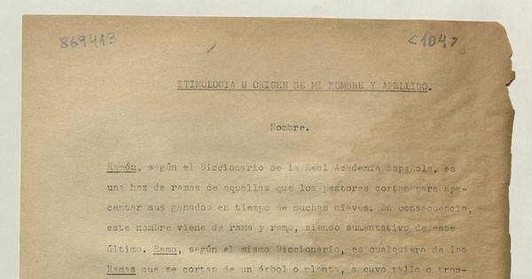 Etimolojía u orijen de mi nombre i apellido