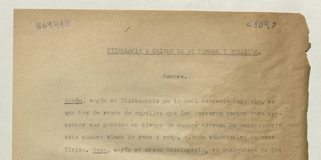 Etimolojía u orijen de mi nombre i apellido