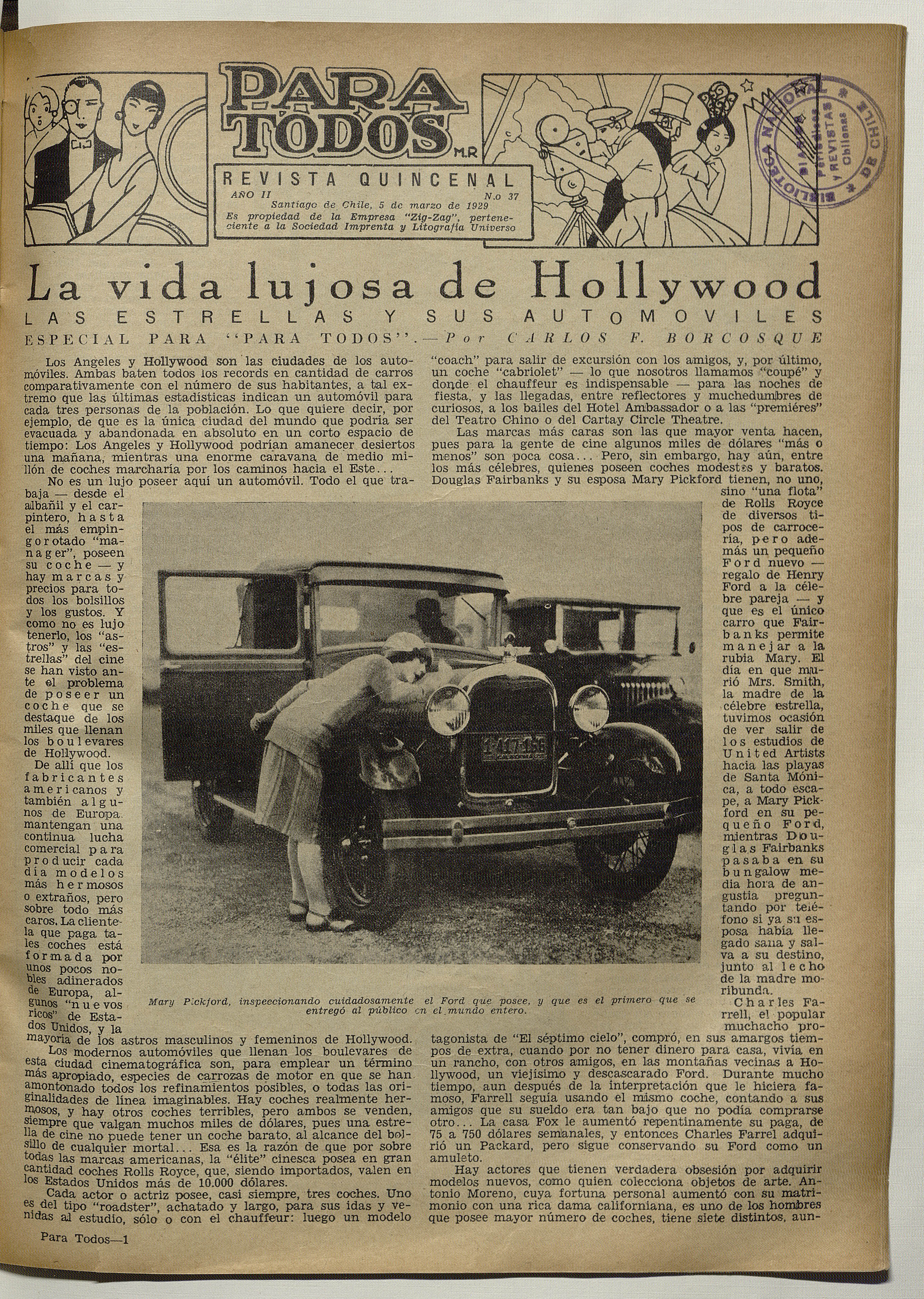 Para todos. Año II, número 37, 5 de marzo de 1929