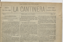 La Cantinera. Año 1, número 2, 8 de junio de 1881
