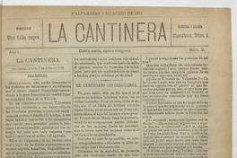 La Cantinera. Año 1, número 3, 9 de junio de 1881