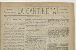 La Cantinera. Año 1, número 4, 10 de junio de 1881