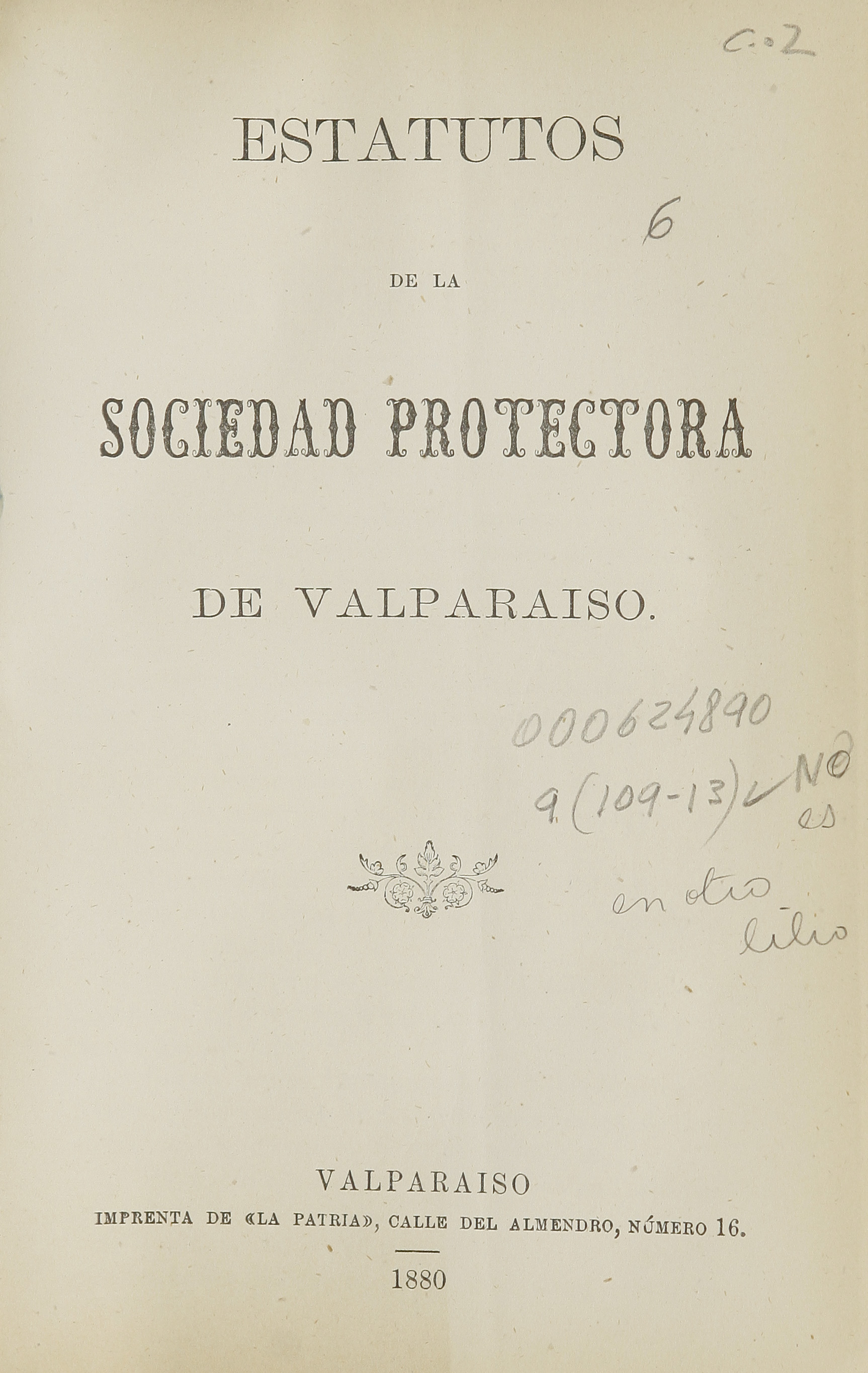 Estatutos de la Sociedad Protectora de Valparaíso
