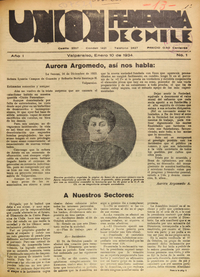 Portada de Unión Femenina de Chile: año I, número 1, 10 de enero de 1934