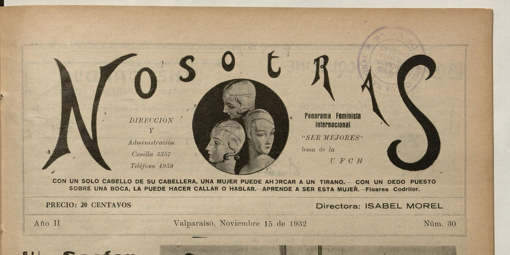 Memoria Anual de la U.F.CH. leída por su presidenta en la Asamblea del 27 de octubre de 1932