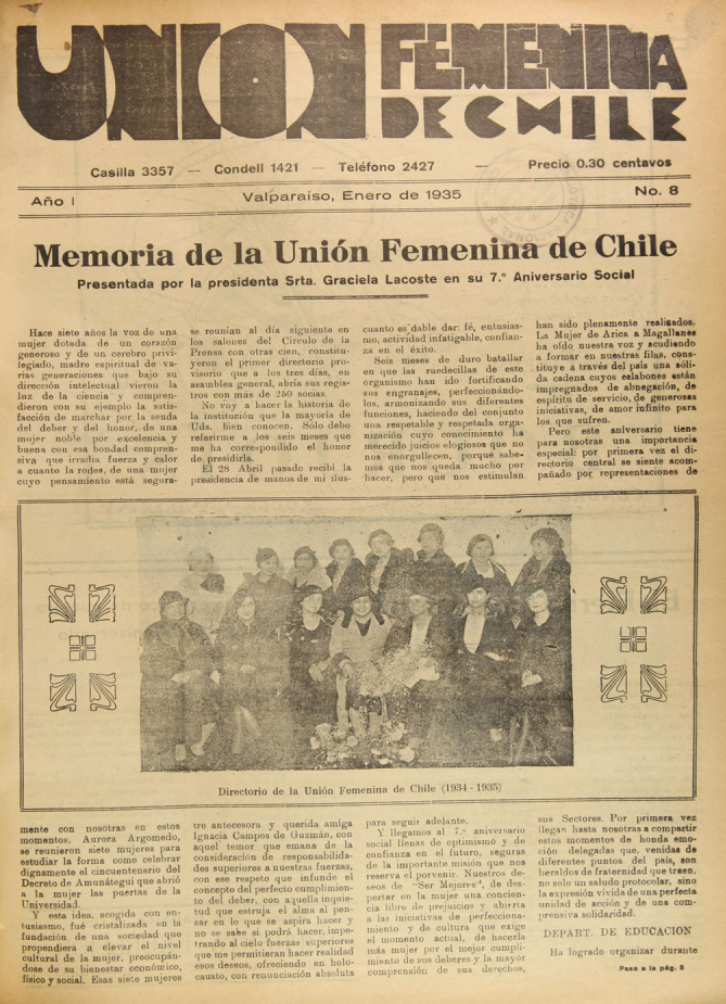 Memoria de la Unión Femenina de Chile