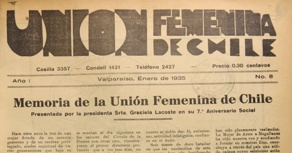 Memoria de la Unión Femenina de Chile