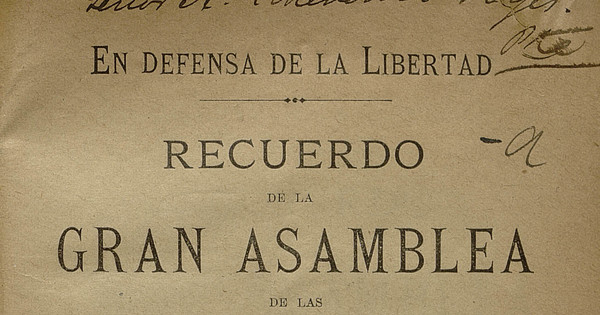 Recuerdo de la gran asamblea de las Sociedades Obreras de Valparaíso