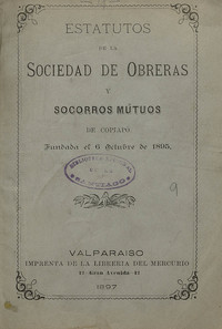 Estatutos de la Sociedad de Obreras y Socorros Mutuos de Copiapó