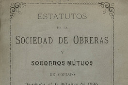 Estatutos de la Sociedad de Obreras y Socorros Mutuos de Copiapó