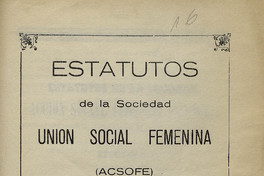 Estatutos de la Acción Social Femenina Arica