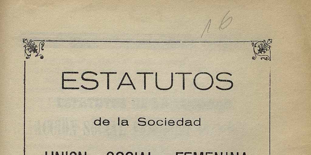 Estatutos de la Acción Social Femenina Arica