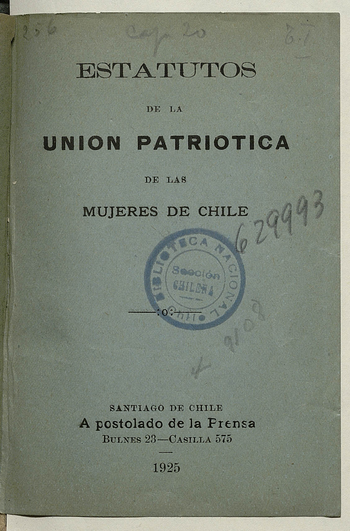 Estatutos de la Unión Patriótica de las Mujeres de Chile