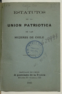 Estatutos de la Unión Patriótica de las Mujeres de Chile