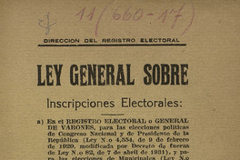 Ley general sobre inscripciones electorales