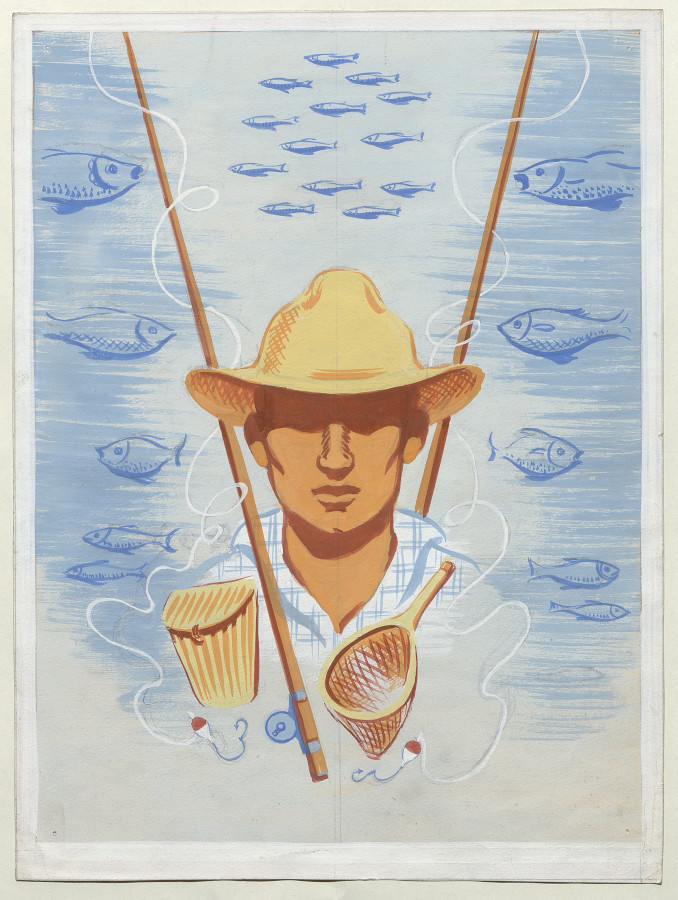 [Hombre pescador] [original de arte] Camilo Mori