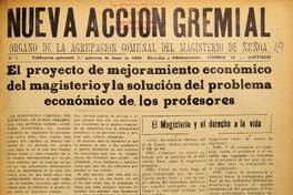 Nueva acción gremial / órgano de la Agrupación Comunal del Magisterio de Ñuñoa, 1940-1941