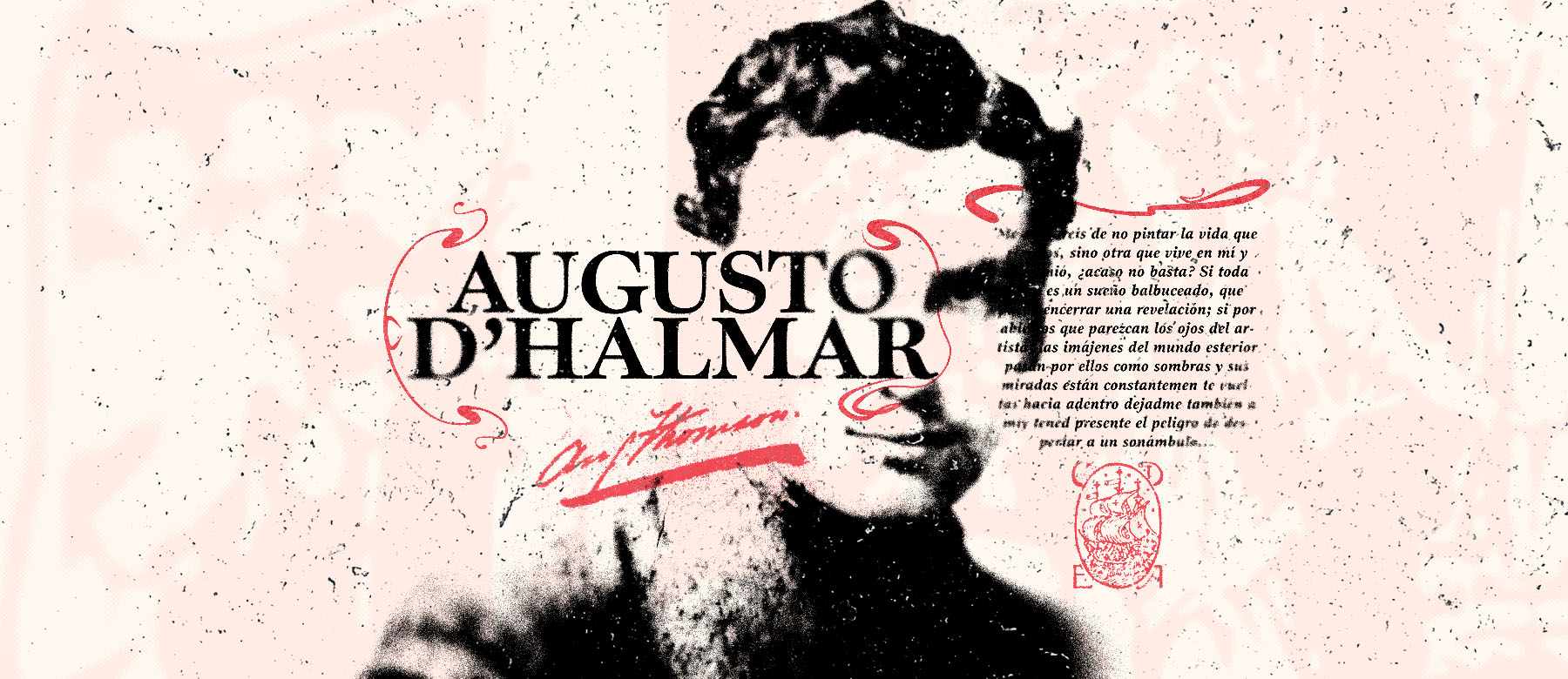 Composición gráfica para el minisitio sobre Augusto D'Halmar