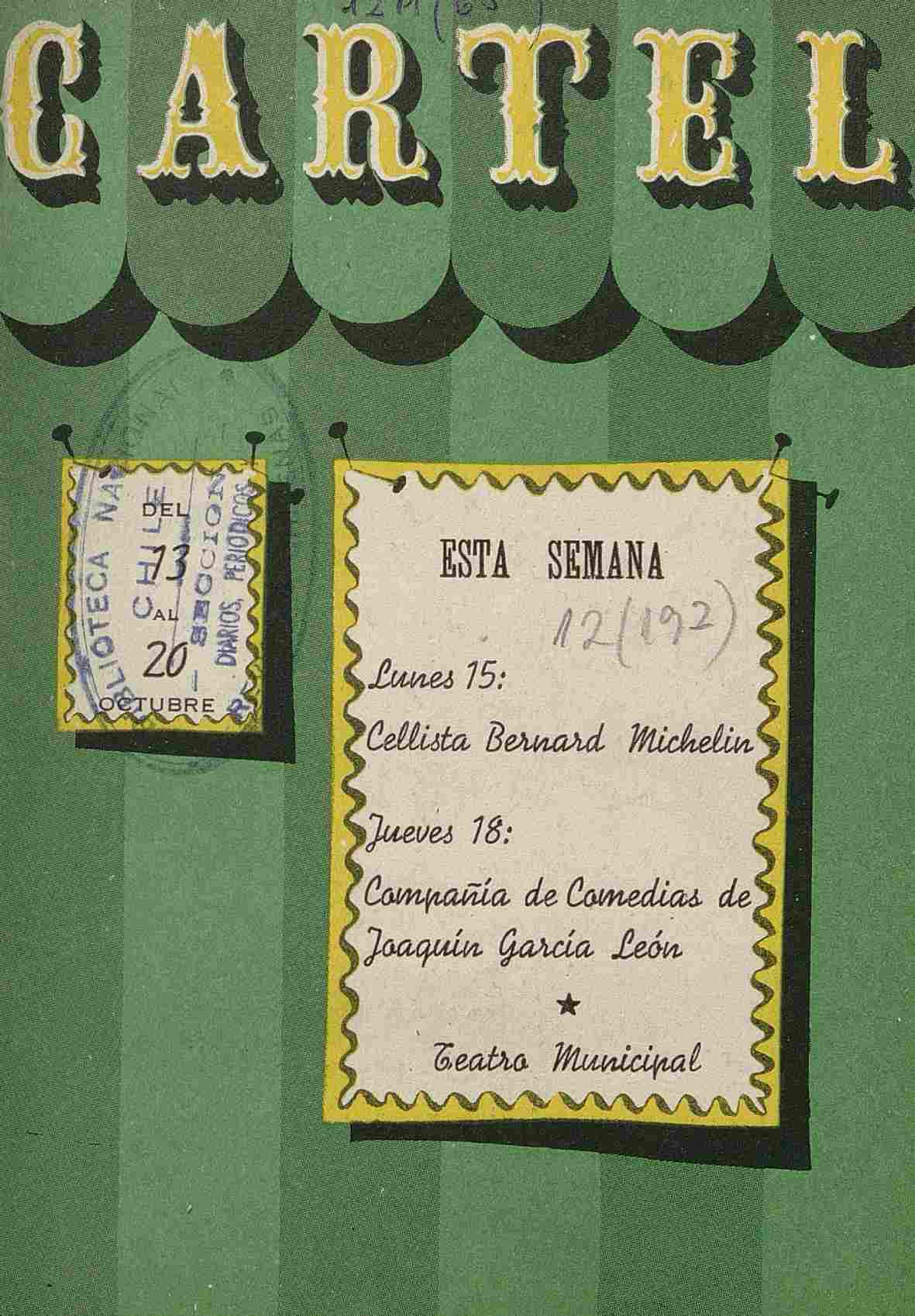 Cartel Número 10, 13 de octubre de 1945 Cartel Número 10, 13 de octubre de 1945