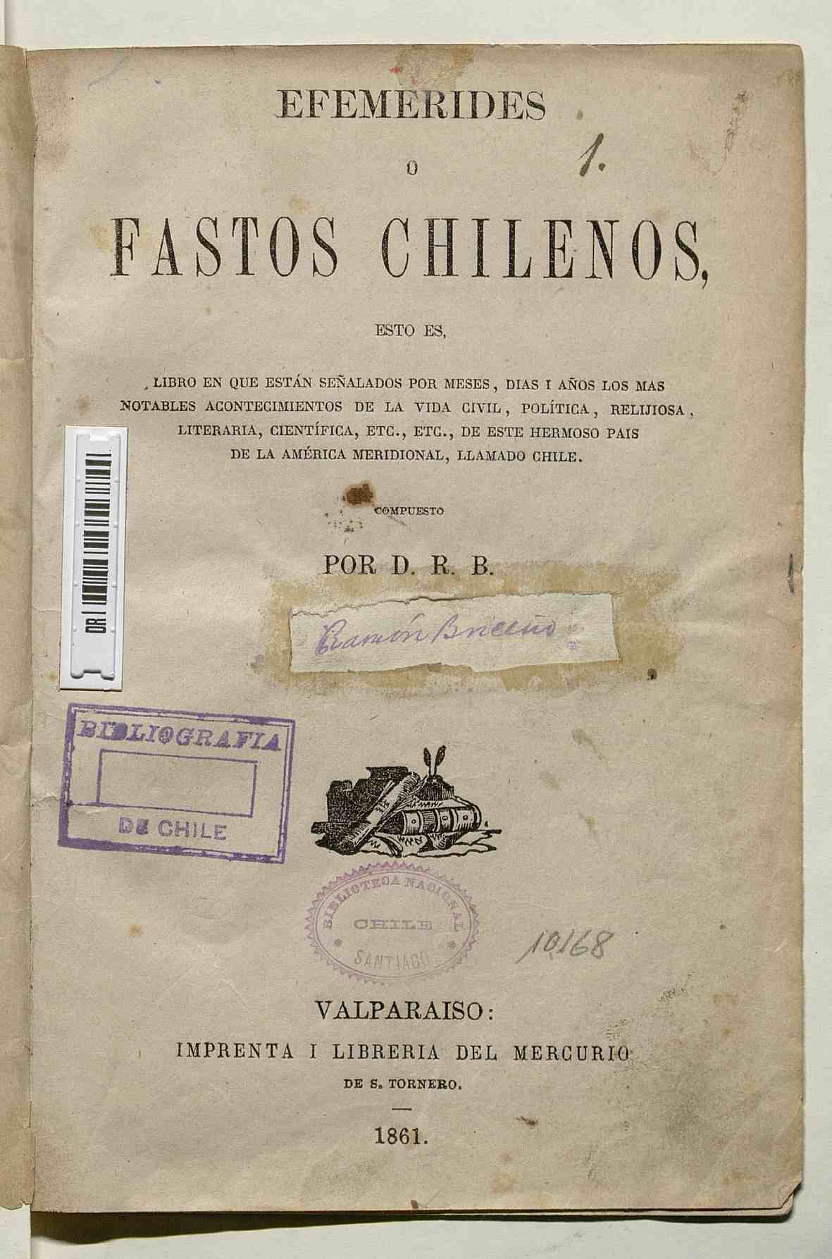 Efemérides o fastos chilenos (1861) Efemérides o fastos chilenos (1861)