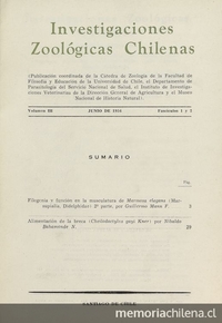 Investigaciones zoológicas chilenas. Santiago: Edit. del Pacífico, Vol. 3 (1956: jun. - 1957: oct.) 170 p.