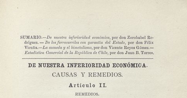  Revista económica N°3, enero 1887  Valparaíso:   [s.n.],  1886-1892.