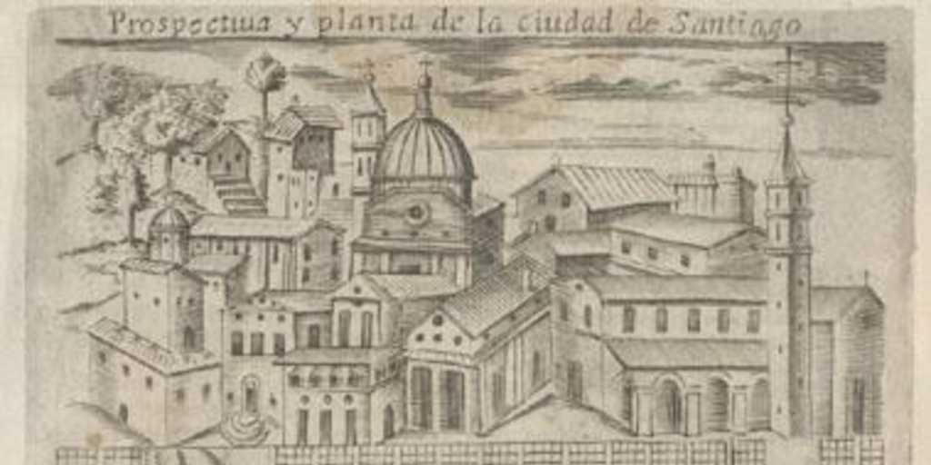 Prospectiva y planta de la ciudad de Santiago hacia 1646