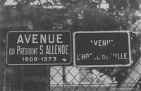 Avenue du President Salvador Allende, antigua avenida de L'Hotel de la Ville, en Villeneuve, Francia