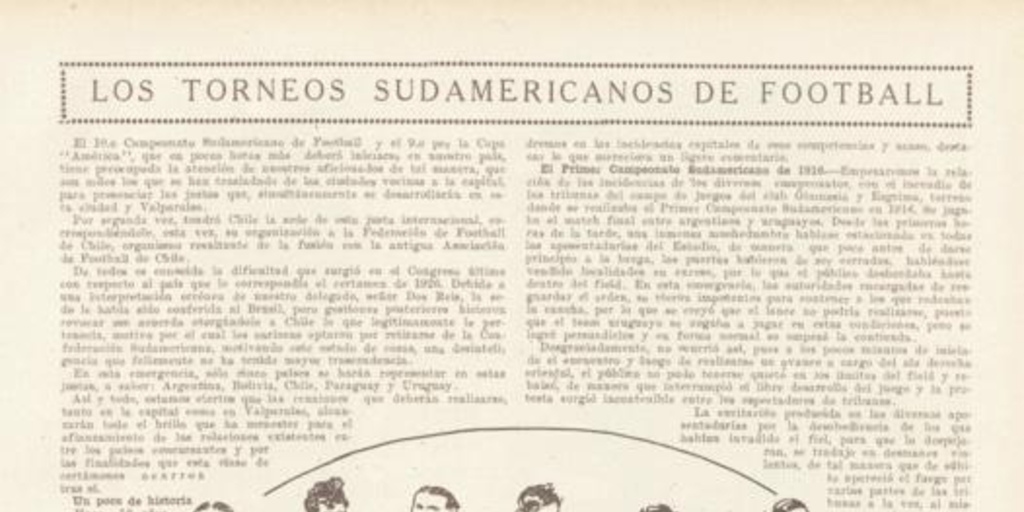 Los torneos sudamericanos de Football. Resumen General de la competencia sudamericana por la Copa América