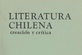 Literatura chilena, creación y crítica