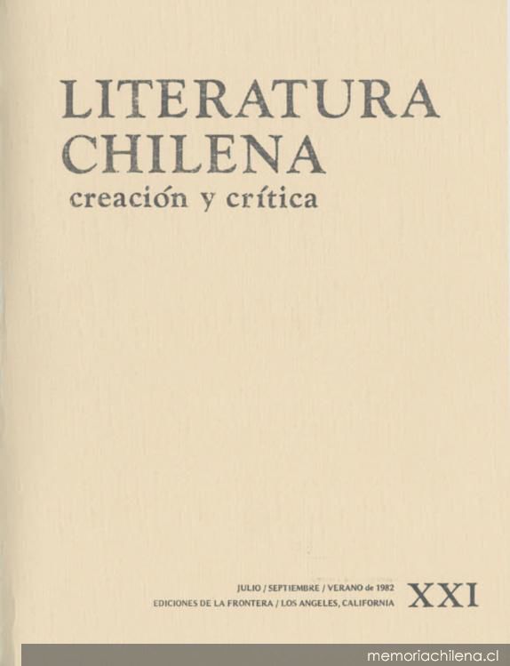 Literatura chilena, creación y crítica