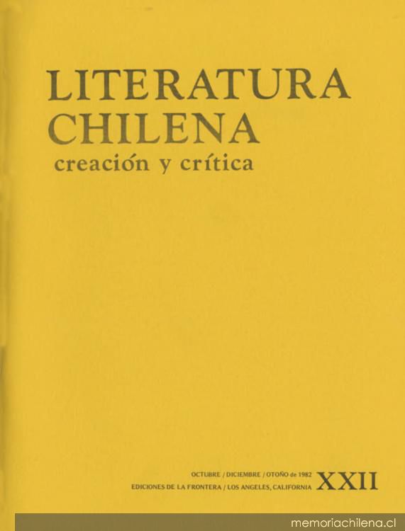 Literatura chilena, creación y crítica